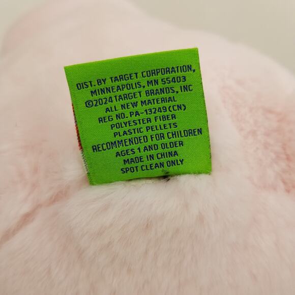 Target Giggle Scape Pink Bear Plush Heart Paws Nose Embroidered Eyes Stuffed Toy - Picture 8 of 9